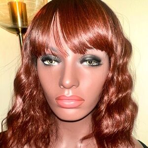 Pure Natural Heat Friendly Like Human Hair Wig TT1B -35B Red & Brown Wavy